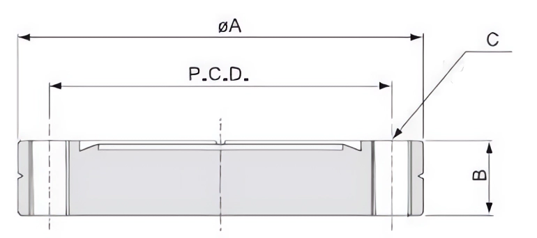 Вакуумный неповоротный фланец CF со стандартными резьбовыми отверстиями.