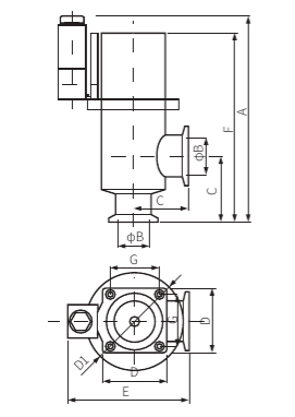 Клапан KF50 электромагнитный прямой (нерж. сталь)