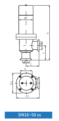 Клапан KF16 электромагнитный угловой (алюминий, фторкаучук упл.)