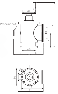 Клапан ISO-K100 ручной угловой(нерж.сталь, сильф. упл.)     