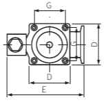 Клапан KF50 пневматический угловой(алюминий, сильф. упл.) 
