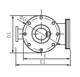 Клапан ISO-K100 ручной угловой(нерж.сталь, сильф. упл.)    