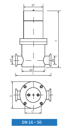 Клапан KF16 электромагнитный прямой (нерж. сталь)   